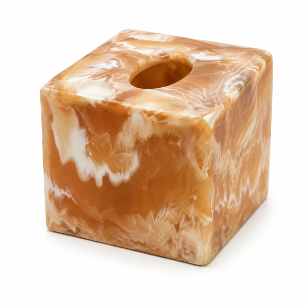 Amber Marble Resin Tissue Box