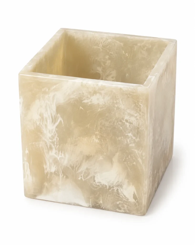 Caramel Marble Resin Planter