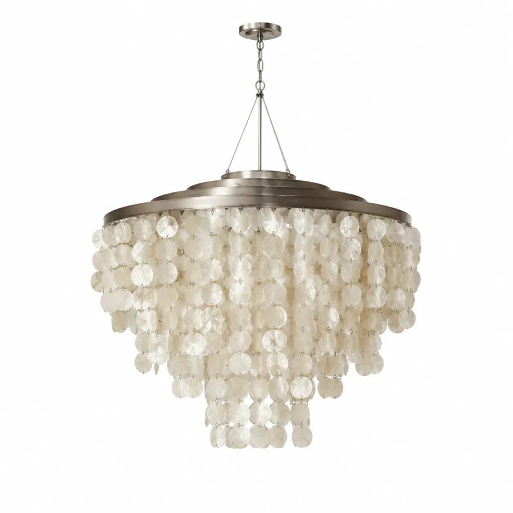 Milena Tiered Capiz Shell Chandelier – Small