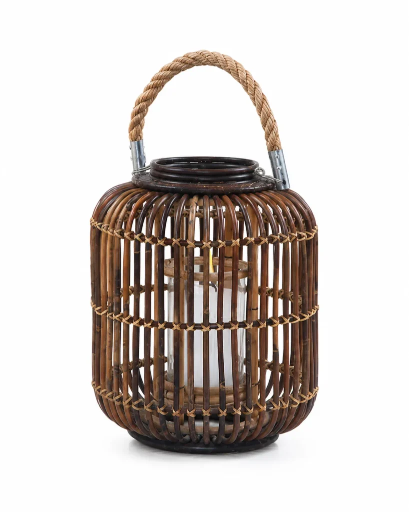 Vietnam Dark Rattan Lantern – Round